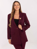 Elegant burgundy blazer with lining and brooch