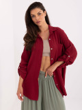 Stylish Bordeaux Shirt with Long Sleeves