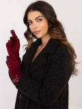 Elegant Bordeaux Gloves with Bow