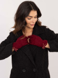 Elegant Bordeaux Gloves with Bow