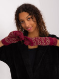 Stylish Gloves in Burgundy Color