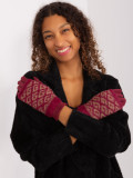 Stylish Gloves in Burgundy Color