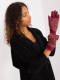 Stylish Gloves in Burgundy Color
