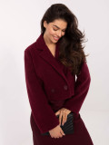 Elegant short burgundy coat with lining