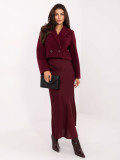 Elegant short burgundy coat with lining