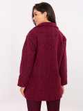 Elegant Transitional Coat in Burgundy