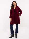 Burgundy coat with lining and pockets