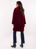 Burgundy coat with lining and pockets