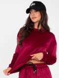 Women's burgundy set with long sleeves and decorative details
