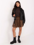 Brown mini skirt with sequins and lining