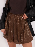 Brown mini skirt with sequins and lining