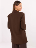 Elegant brown blazer with lining and brooch