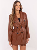Brown blazer with double-breasted closure