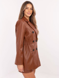 Brown blazer with double-breasted closure
