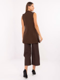 Long elegant brown vest with lining