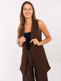 Long elegant brown vest with lining