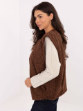 Brown knitted vest with pockets