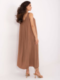 Brown Oversize Dress with V Neck