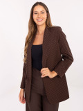 Elegant brown blazer with appliqué and lining