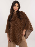 Brown poncho with lining and short sleeves