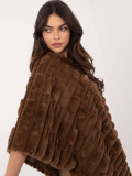 Brown poncho with lining and short sleeves