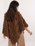 Brown poncho with lining and short sleeves