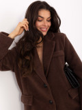 Elegant brown transitional coat with lining