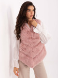 Elegant Pink Faux Fur Vest
