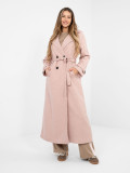 Elegant transitional coat in dark pink