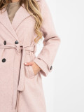 Elegant transitional coat in dark pink