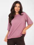 Women's cotton T-shirt in dark pink