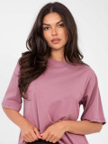 Women's cotton T-shirt in dark pink