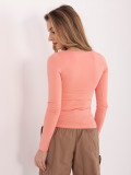 Peach cotton blouse with square neckline