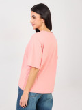 Women's cotton T-shirt in peach color