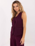 Elegant burgundy women's vest with stripes