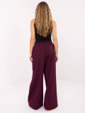 Elegant striped palazzo trousers, burgundy