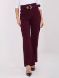 Elegant burgundy high-waisted trousers with belt