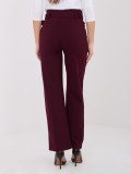 Elegant burgundy high-waisted trousers with belt
