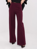 Burgundy wide-leg trousers with high waist