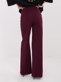 Burgundy wide-leg trousers with high waist