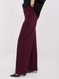 Burgundy wide-leg trousers with high waist