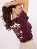 Stylish Bordeaux T-Shirt with Short Sleeves