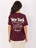Stylish Bordeaux T-Shirt with Short Sleeves