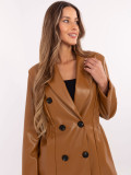 Stylish camel blazer with lining and double-breasted closure