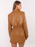 Stylish camel blazer with lining and double-breasted closure