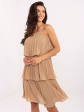 Elegant Cocktail Dress in Camel Color