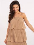 Elegant Cocktail Dress in Camel Color