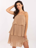 Elegant Cocktail Dress in Camel Color