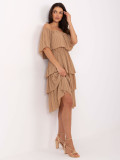 Elegant Flared Dress in Camel Color
