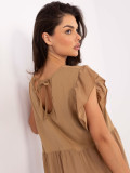Oversize Brown Dress with Ruffle